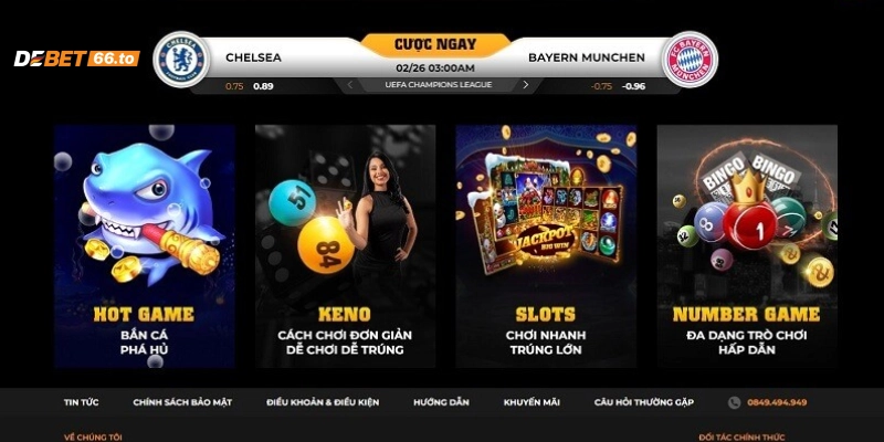 Tìm link vào Debet để trải nghiệm những tựa game gì?