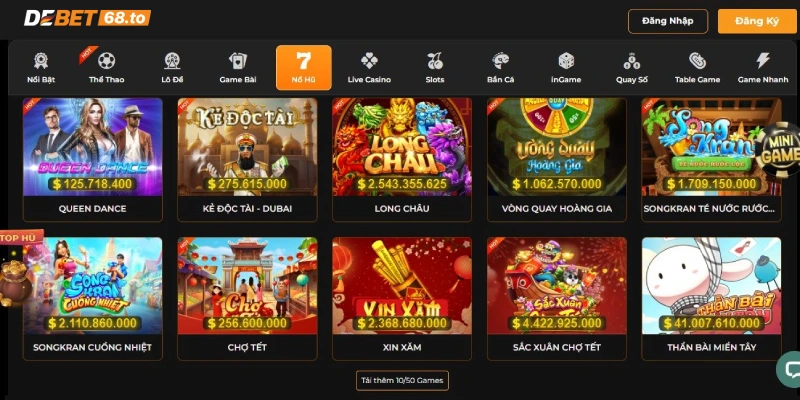 Cổng game đổi thưởng mới nhất Nổ Hũ Debet