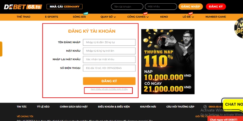 Hướng dẫn tham gia cá cược trực tuyến tại DEBET